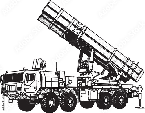 Illustration of a Military Mobile Surface-to-Air Missile System