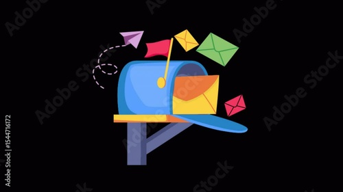 Post Letter 2D Flat Animations on Transparent background