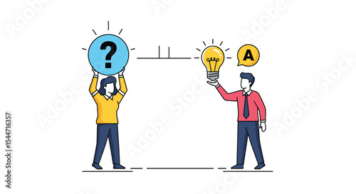 Illustrating the Quest for Answers Exploring Question and Answer Concepts in a Minimalist Style