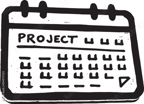 Illustration of a project calendar isolated on a white backgroun