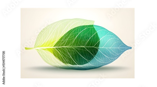 Green leaf design, overlapping, nature background, eco concept