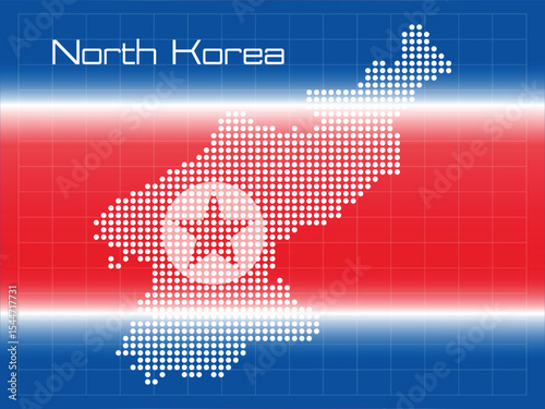  North Korea Maps Dots Vector Design