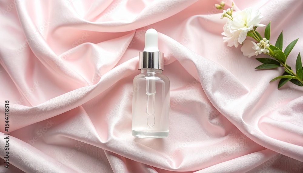 Naklejka premium Transparent Serum Dropper on Linen