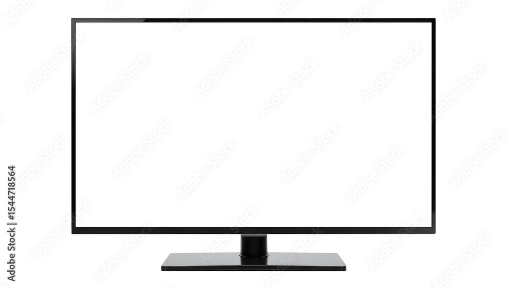 Blank Screen of a Modern TV, Perfect for a Design Template. Cut Out, Clipping Path on Transparent Background. Blank Screen of a Modern TV, Perfect for a Design Template. Cut Out, Clipping Path on Transparent Background.