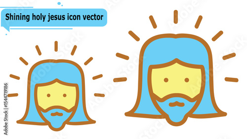 Shining holy jesus icon vector