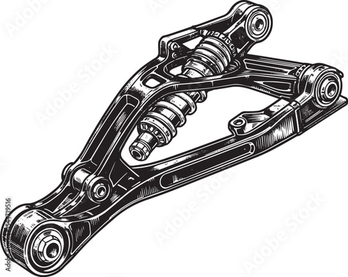 Detailed illustration of a car suspension system component isola