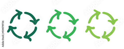 Hand drawn recycle arrow icon Recycling resources symbol Reuse of materials, zero waste, green environment, saving the planet