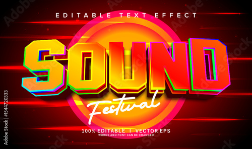 sound ferstival vector text effect with modern style design