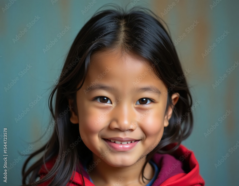 A young Alaska Native girl beams with joy, her radiant smile reflecting her rich cultural heritage and spirit Generative AI A young Alaska Native girl beams with joy, her radiant smile reflecting her rich cultural heritage and spirit Generative AI