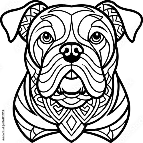 stress relief mandala Dog coloring page