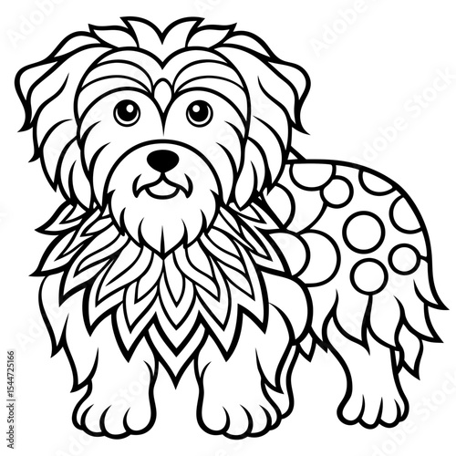 stress relief mandala Dog coloring page