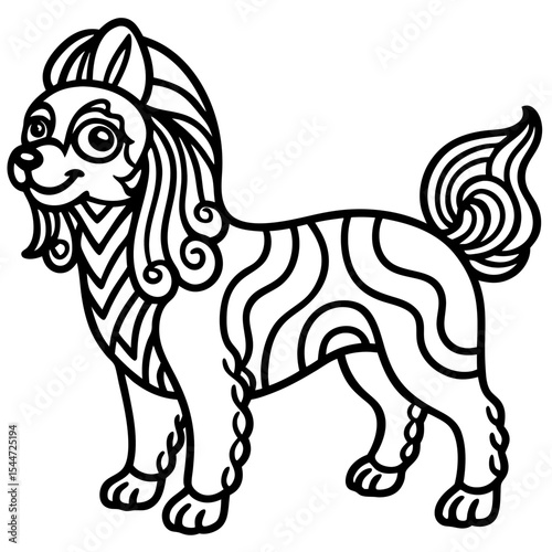 stress relief mandala Dog coloring page
