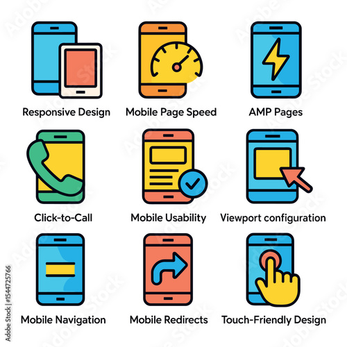 Mobile SEO Icons Grid