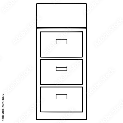 filing cabinet illustration hand drawn outline vector