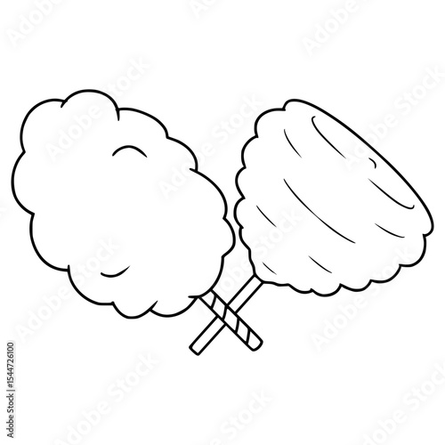 cotton candy illustration hand drawn outline vector