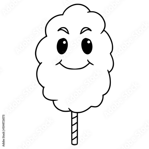 cotton candy character illustration hand drawn outline vector