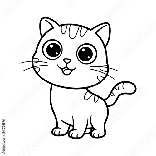 cute cat coloring page. illustration of cat.