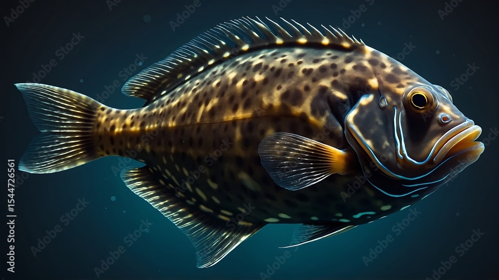 Fototapeta premium Speckled grouper fish underwater closeup