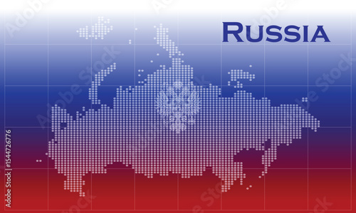 Russia Map Dots Vector Design.