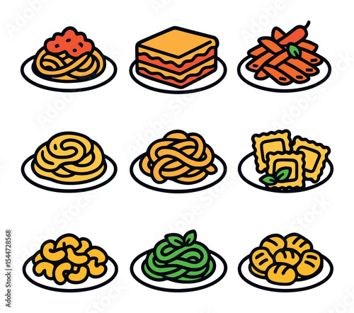 Pasta Dishes Icons