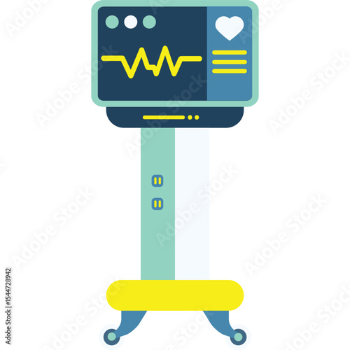 ECG machine vector flat illustration