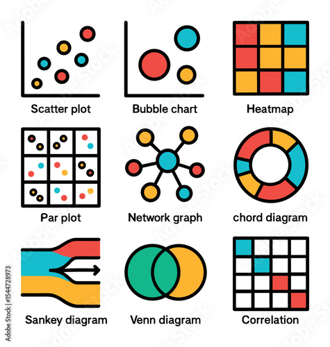 Nine Chart Icons