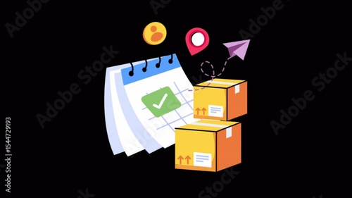 Schedule 2D Flat Animations on Transparent background