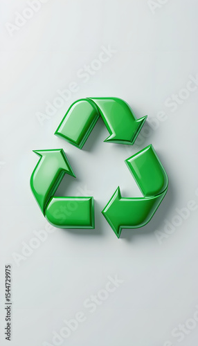 3D recycling symbol.