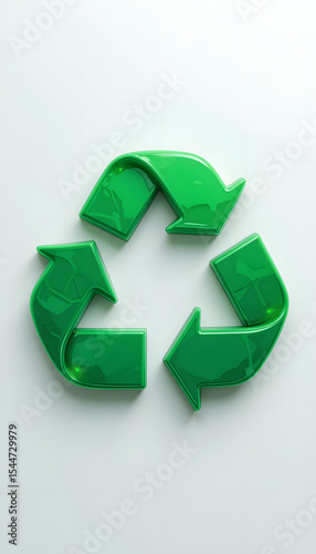 3D recycling symbol.