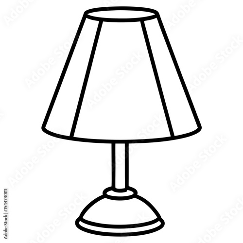 Minimal Table Lamp Icon — Lit with Soft Shadow