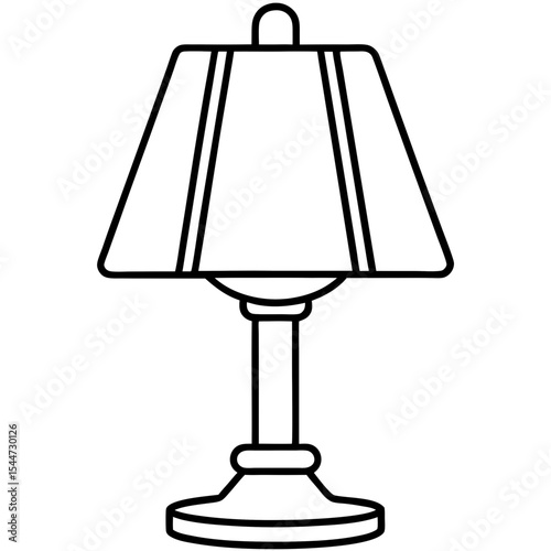 Minimal Table Lamp Icon — Lit with Soft Shadow
