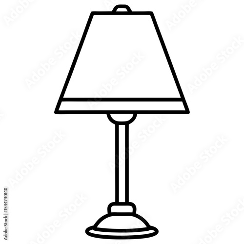 Minimal Table Lamp Icon — Lit with Soft Shadow