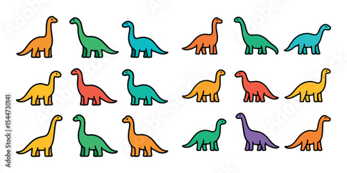 Vibrant Dinosaur Icons