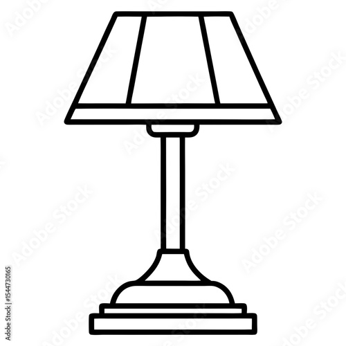Minimal Table Lamp Icon — Lit with Soft Shadow