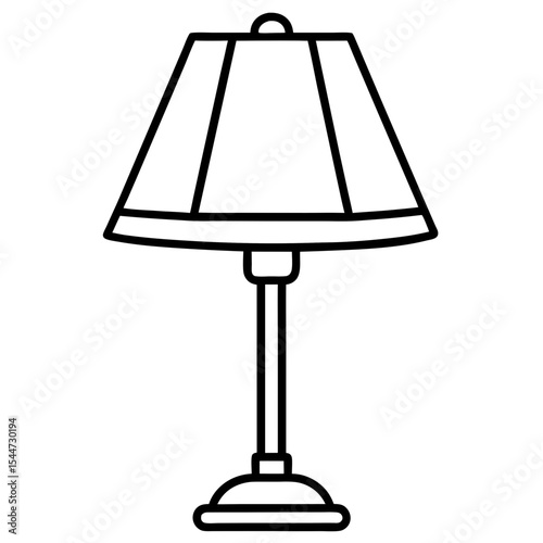 Minimal Table Lamp Icon — Lit with Soft Shadow