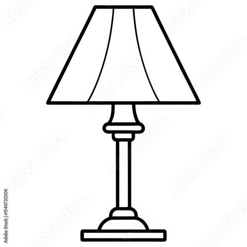 Minimal Table Lamp Icon — Lit with Soft Shadow