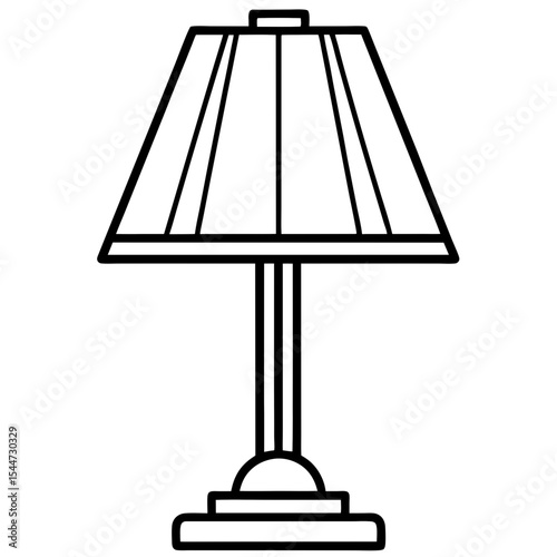 Minimal Table Lamp Icon — Lit with Soft Shadow