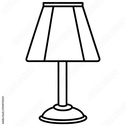 Minimal Table Lamp Icon — Lit with Soft Shadow
