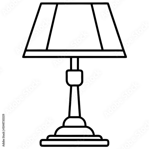 Minimal Table Lamp Icon — Lit with Soft Shadow