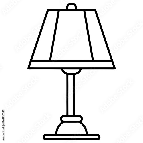 Minimal Table Lamp Icon — Lit with Soft Shadow