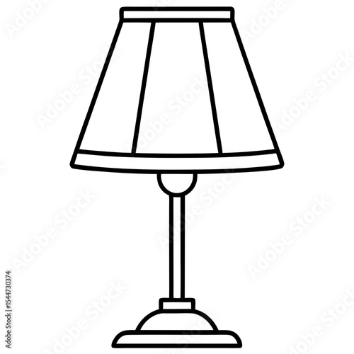 Minimal Table Lamp Icon — Lit with Soft Shadow
