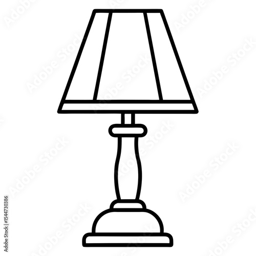Minimal Table Lamp Icon — Lit with Soft Shadow