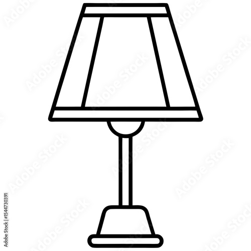 Minimal Table Lamp Icon — Lit with Soft Shadow