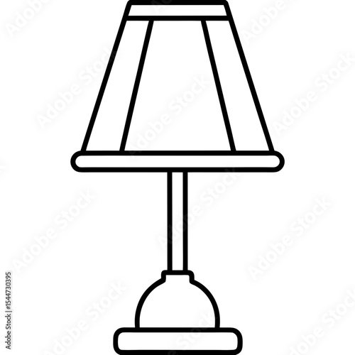 Minimal Table Lamp Icon — Lit with Soft Shadow