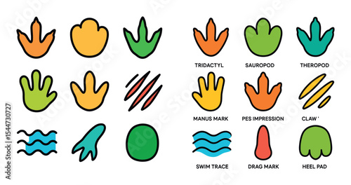 Dinosaur Footprint Icons