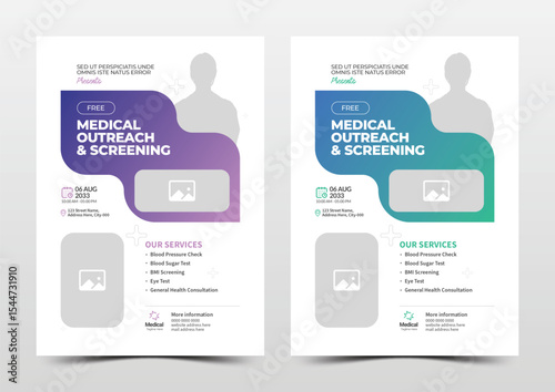 Professional medical flyer design for health screening, outreach, and dental campaign promotion