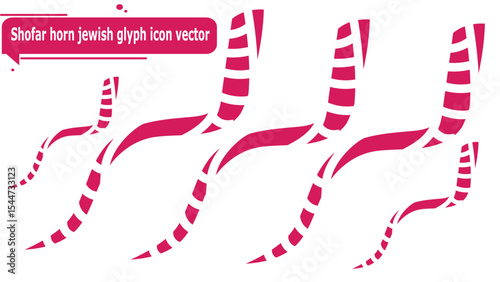 Shofar horn jewish glyph icon vector