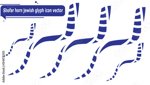 Shofar horn jewish glyph icon vector