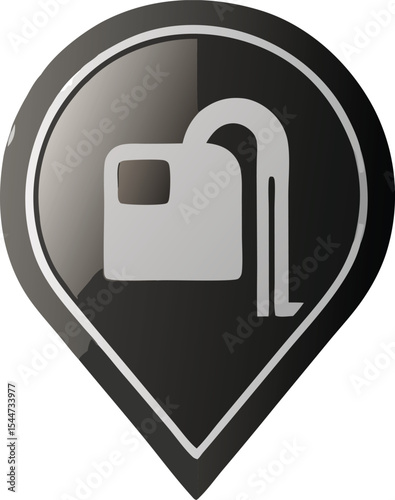 Black and white gas station locator map pointer icon design