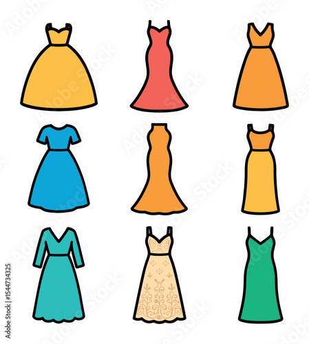 Wedding Dress Icons